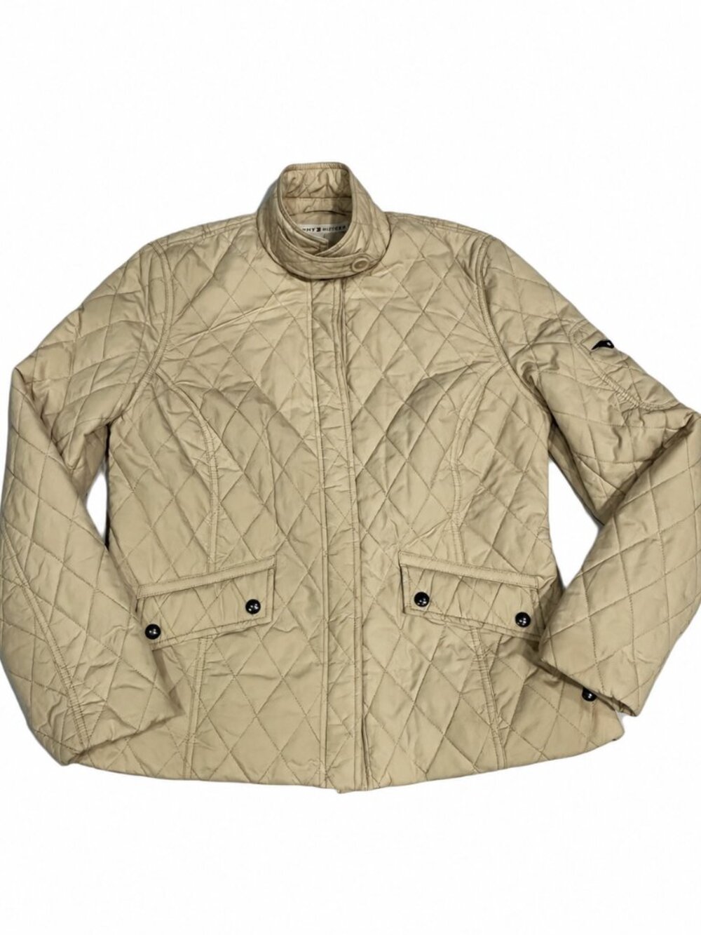 Tommy Hilfiger Women’s Quilted Jacket Beige Tan Lightweight Size L